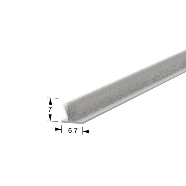 WINDOW BRUSH SEAL / 6.7x7 mm / GRAY
