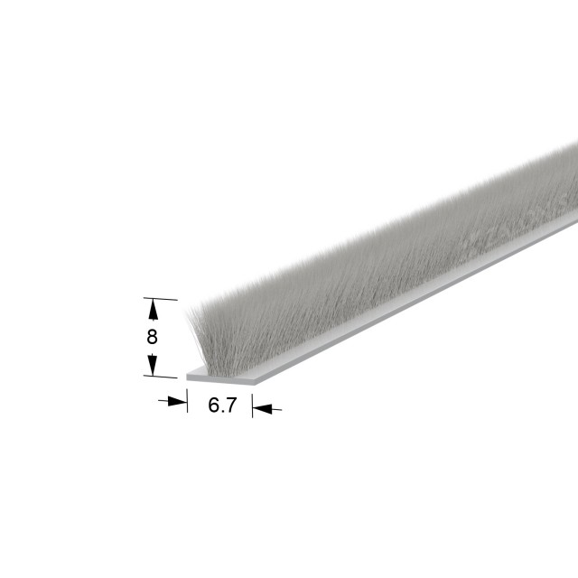 WINDOW BRUSH SEAL / 6.7x8 mm / GRAY