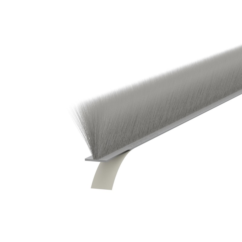 SELF-ADHESIVE WINDOW BRUSH SEAL / 6.9x18 mm / GRAY