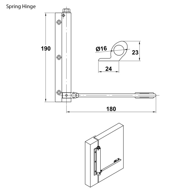 SPRING ALUMINIUM HINGE
