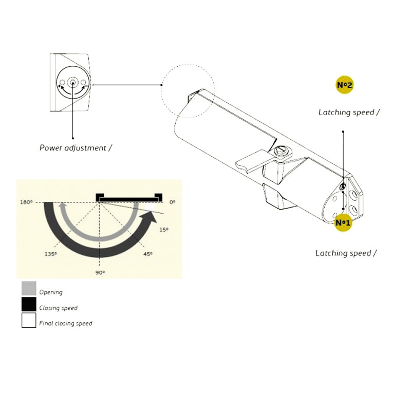 OVERHEAD DOOR CLOSER / FIRE PROOF / SILVER / MAX LOAD 120KG