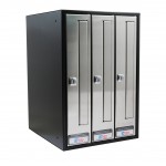 3 SLOTS LETTERBOX KIT m.001 / BLACK, MAT INOX