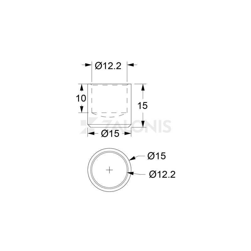 TAΠΑ ΣΩΛΗΝΑ Φ.12 mm / ΕΞΩΤΕΡΙΚΗ / INOX 304