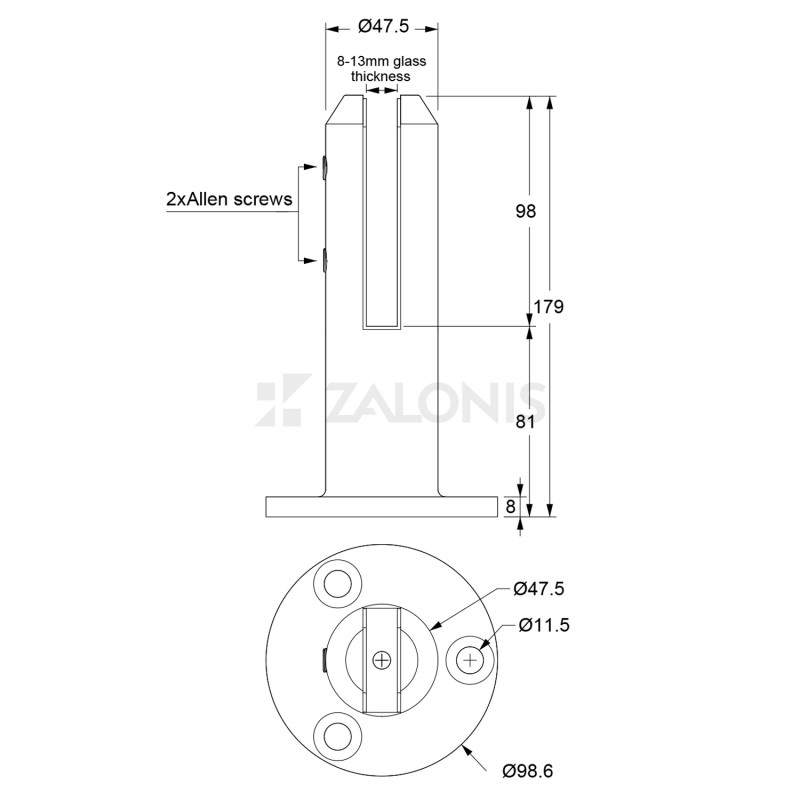 ΣΤΗΡΙΓΜΑ ΔΑΠΕΔΟΥ ΤΖΑΜΙΟΥ / INOX 304