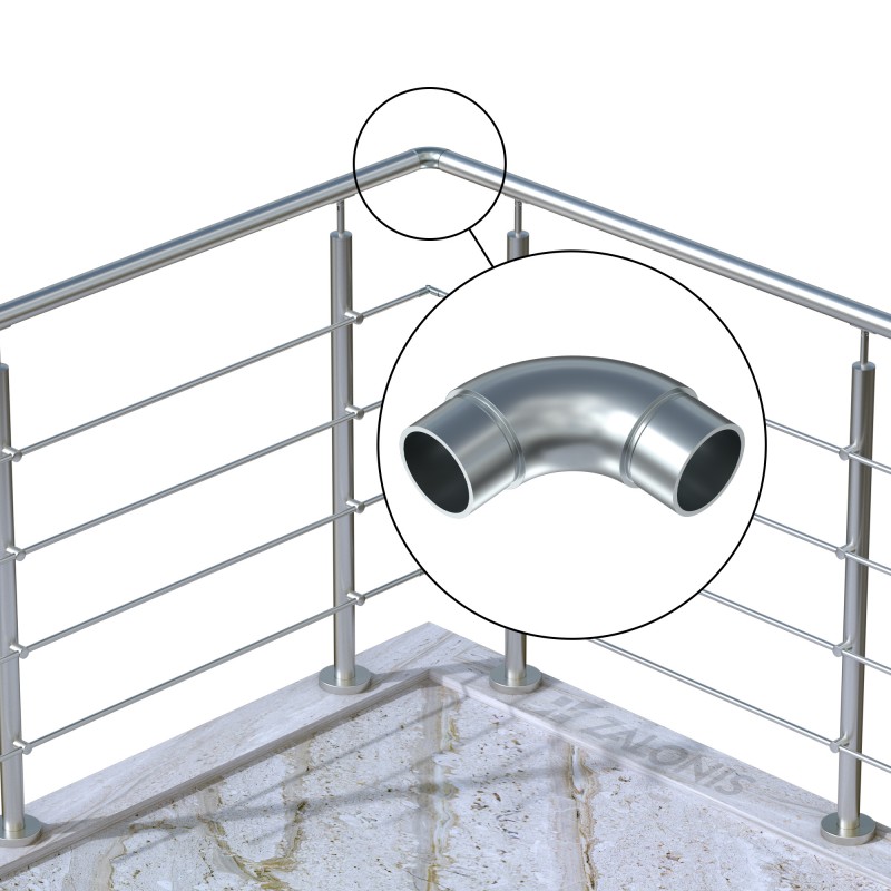 ΣΥΝΔΕΣΜΟΣ ΓΩΝΙΑ ΓΙΑ ΣΩΛΗΝΑ Φ.42.4x2 mm ΕΞΩΤΕΡΙΚΗ / INOX 304