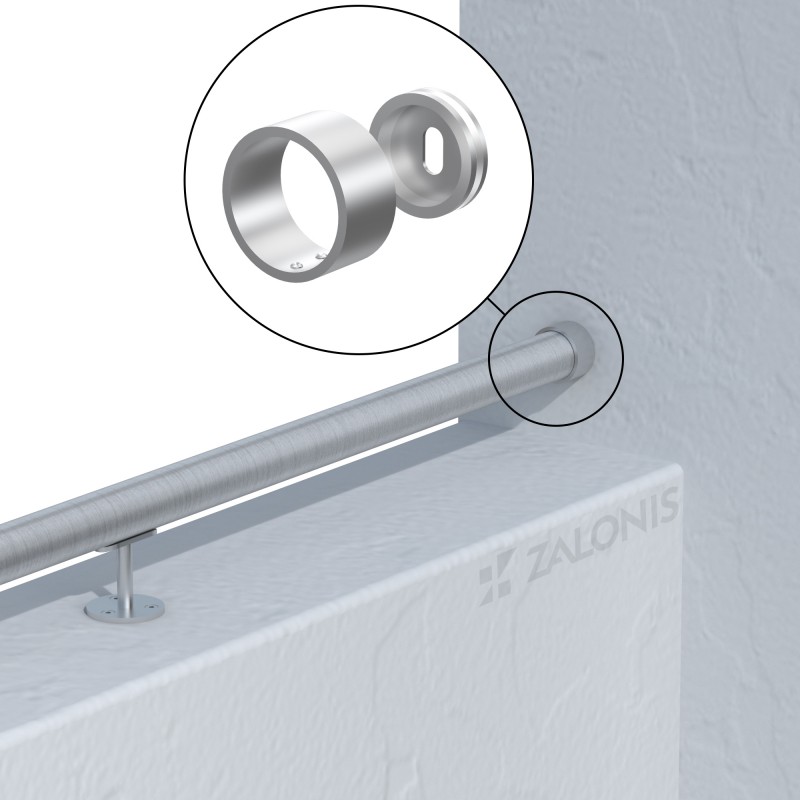 ΡΟΖΕΤΑ ΤΟΙΧΟΥ ΓΙΑ ΣΩΛΗΝΑ Φ.42.4 mm / ΚΡΥΦΟ / INOX 304