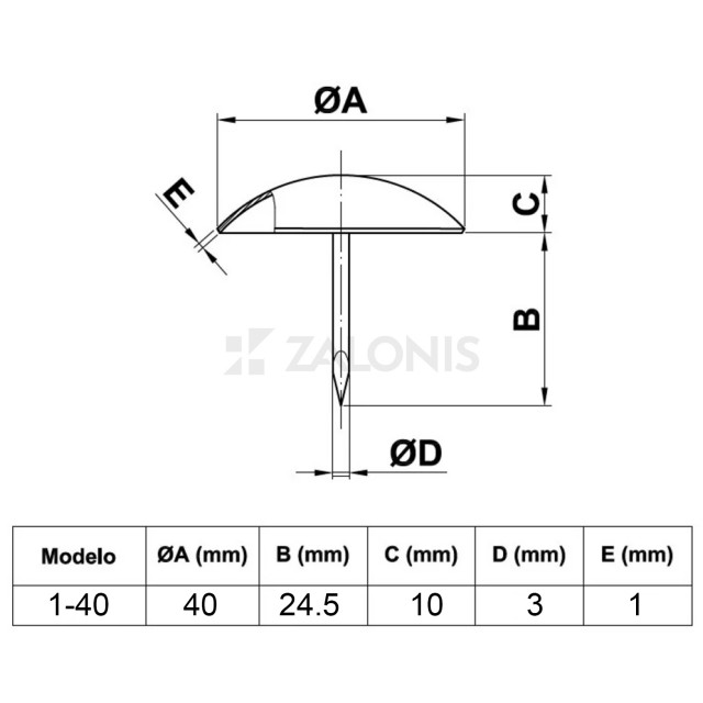 ΚΑΜΠΑΡΑΣ 1 Φ.40 mm / ΜΑΥΡΟ