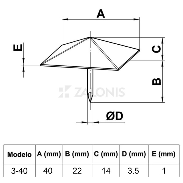 ΚΑΜΠΑΡΑΣ 3 40x40 mm / ΜΑΥΡΟ