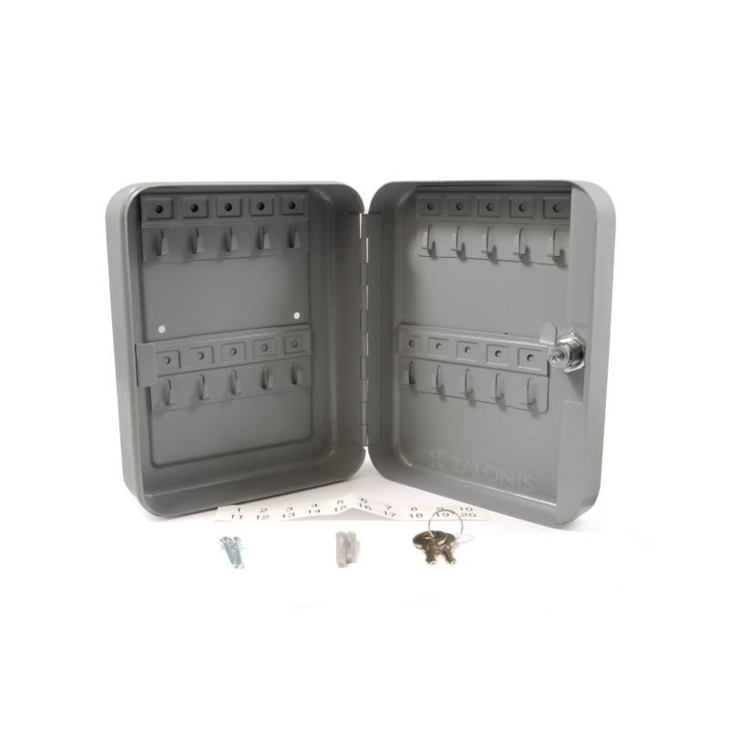 KEY STORAGE BOX / 20 KEYS / 20x16x7 / GRAY KEY CASES