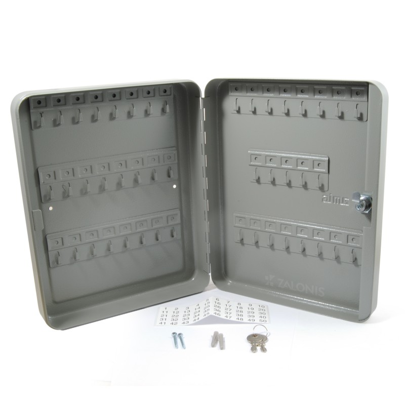 KEY STORAGE BOX / 45 KEYS / 30x24x7 / GRAY KEY CASES