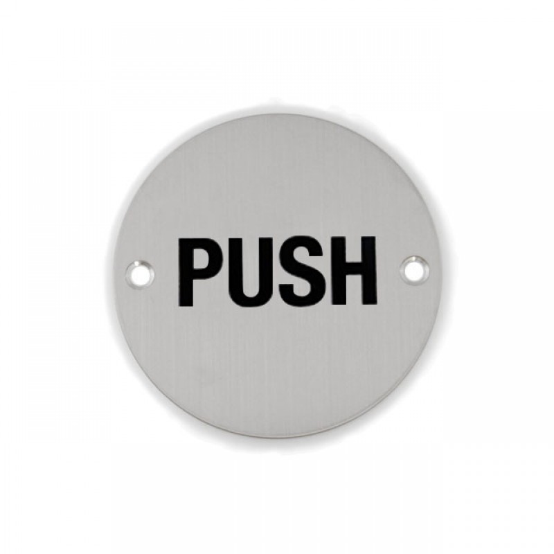 PUSH SIGN D.76 INOX SIGNS