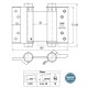 DOUBLE EFFECT SPRING HINGE 75 / MAT INOX
