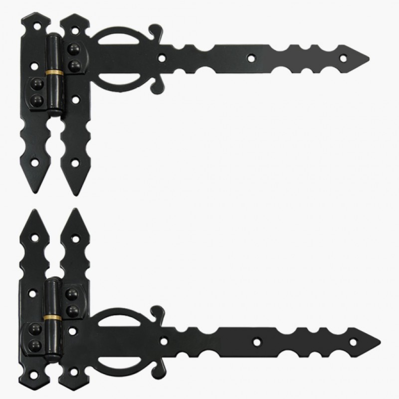 DECORATIVE T-HINGE / LEFT PAIR ANTIQUE DECORATIVE  T-HINGES
