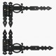 DECORATIVE T-HINGE / LEFT PAIR ANTIQUE DECORATIVE  T-HINGES