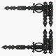 DECORATIVE T-HINGE / RIGHT PAIR ANTIQUE DECORATIVE  T-HINGES