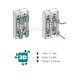 3D ADJUSTABLE CONCEALED DOOR HINGE 128x22 / MAT BLACK