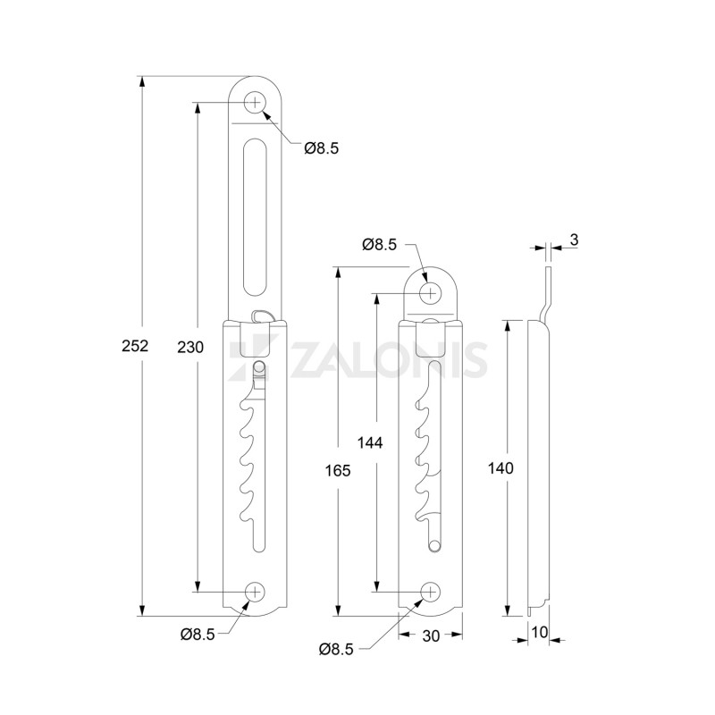 5 GEAR POSITION RATCHET LIFTING BRACKET / 16.5-25.2