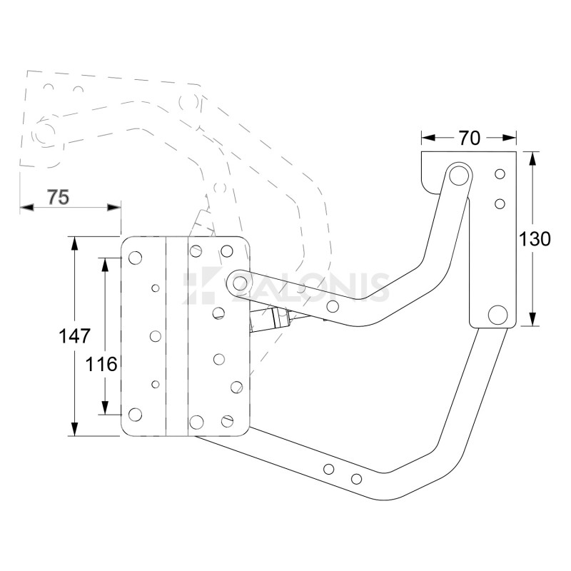 SOFA GAS PISTON HINGE LIFT MECHANISM / 10Kg
