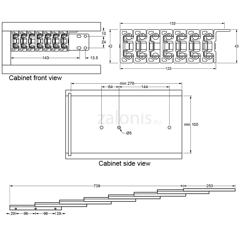EXTENSION DRAWER-TABLE SLIDER 25 / 74 / 70kg