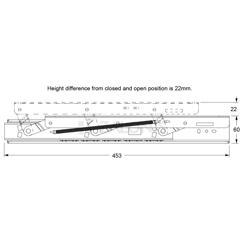 TABLE TOPS LIFT SLIDE RAILS / 40CM EXTENSION