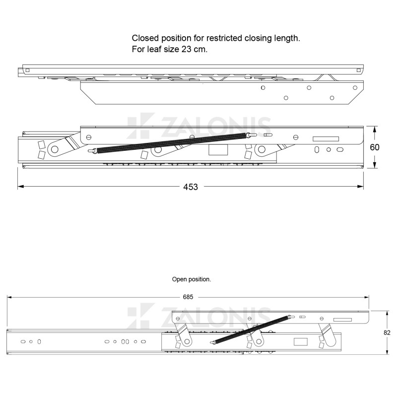 TABLE TOPS LIFT SLIDE RAILS / 40CM EXTENSION