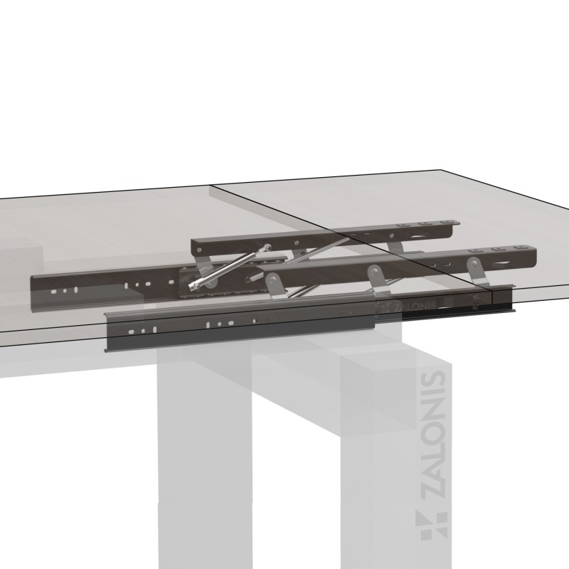TABLE TOPS LIFT SLIDE RAILS WITH BRAKE / 32 CM EXTENSION / BLACK LEAF RUNNERS FRAME TABLES