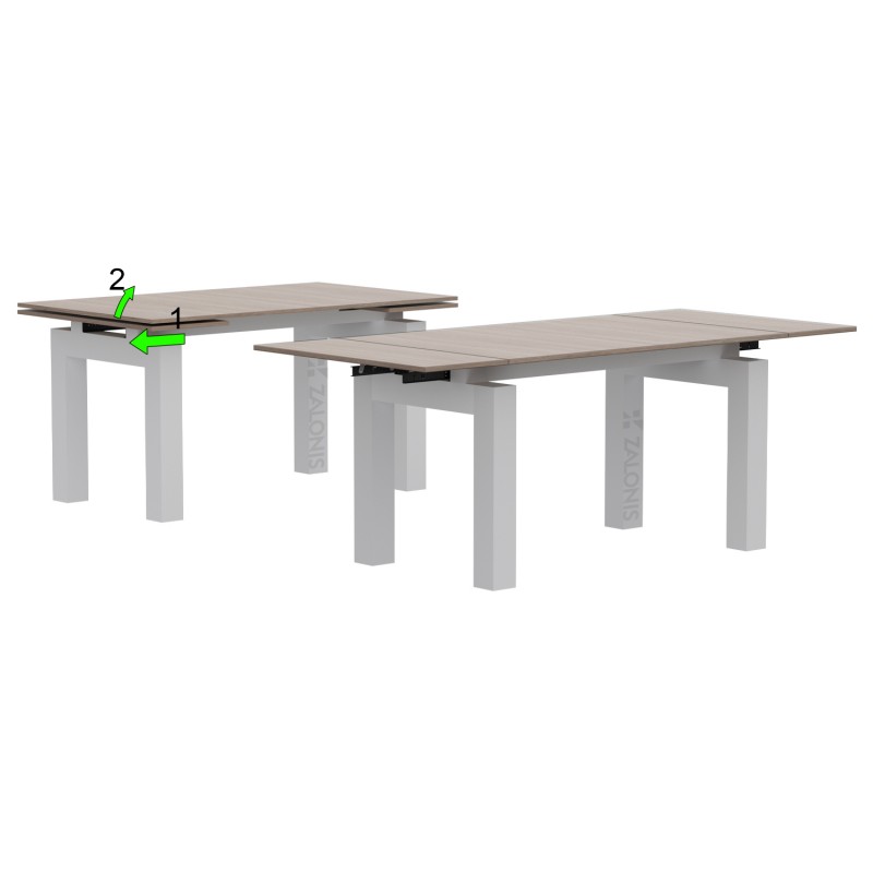 TABLE TOPS LIFT SLIDE RAILS WITH BRAKE / 32 CM EXTENSION / BLACK LEAF RUNNERS FRAME TABLES