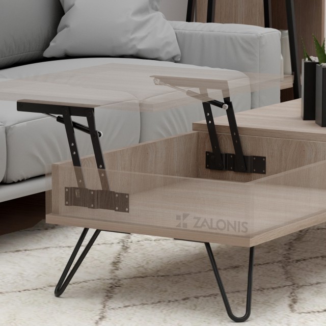 COFFEE TABLE DESK LIFT UP MECHANISM SOFT OPEN-CLOSE - H.147 / BLACK