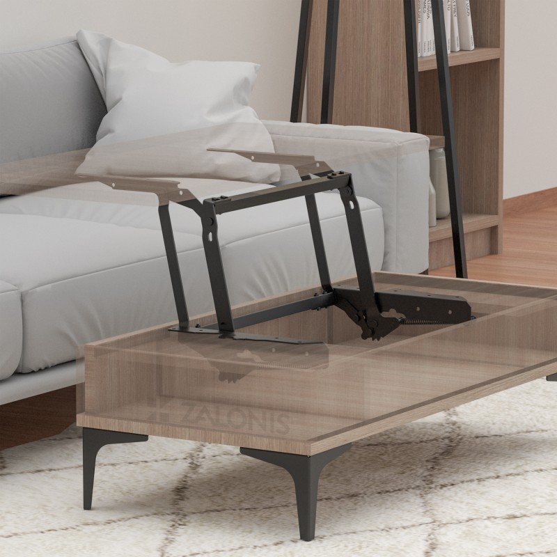 COFFEE TABLE DESK LIFT UP MECHANISM WITH 3 GEARS / BLACK SWING-UP TABLE TOP FITTINGS