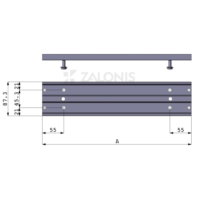 MECHANISM FOR SLIDING AND ROTATING SURFACES /155x155x11 / 60mm ROTATING PLATES