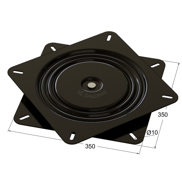 SWIVEL PLATE 350x350 / 300kg / BLACK