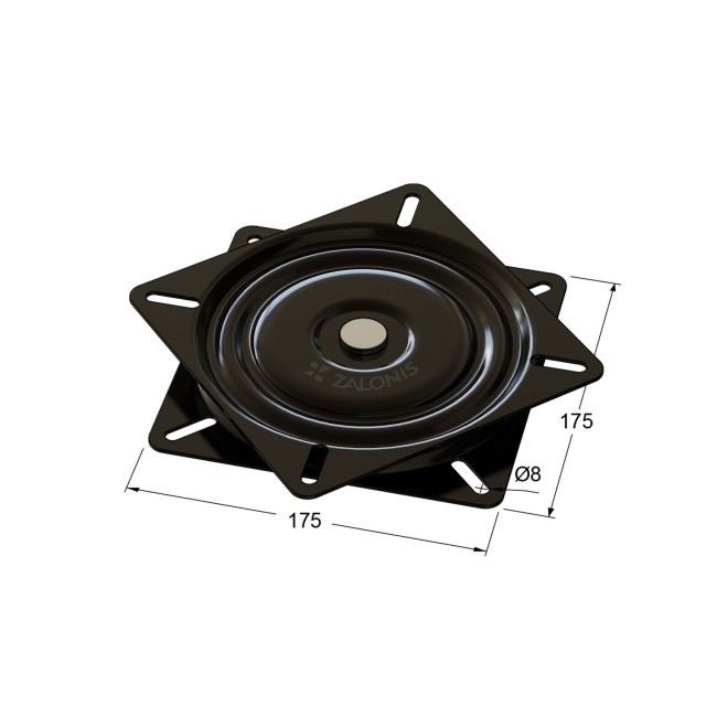 SWIVEL PLATE 175x175 / 150kg / BLACK