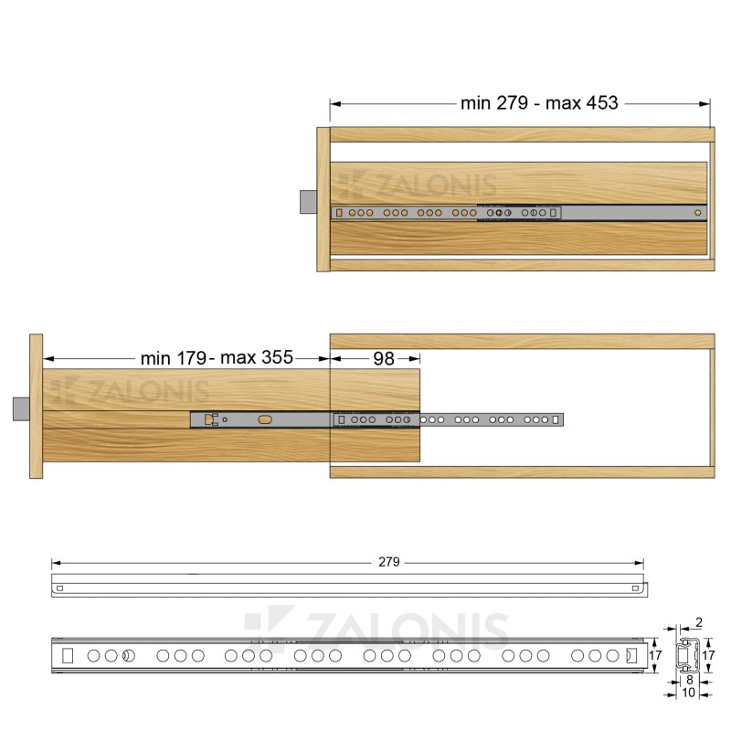 ΟΔΗΓΟΣ ΓΚΙΝΗΣΙΑΣ ΜΕ ΜΠΙΛΙΕΣ 17mm / 27.9-45.3 cm