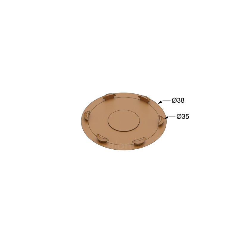 PLASTIC HINGE HOLE COVER D.38 / LIGHT BROWN