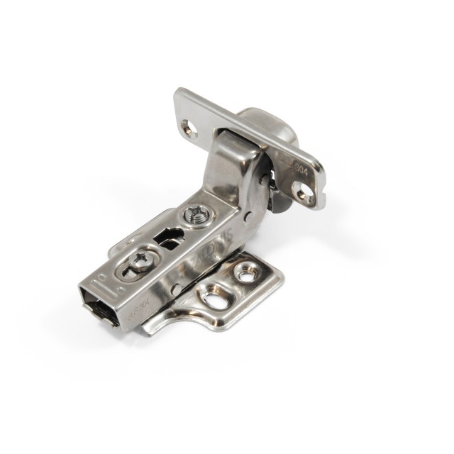 D.35 EMKW CABINET HINGE INOX 304 / SOFT CLOSE / INSET OVERLAY / 2D