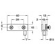 GLASS PIVOT HINGE 40mm / CHROME