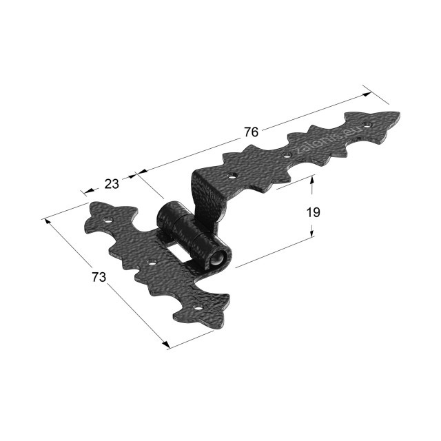 DECORATIVE T-HINGE / 20 / BLACK
