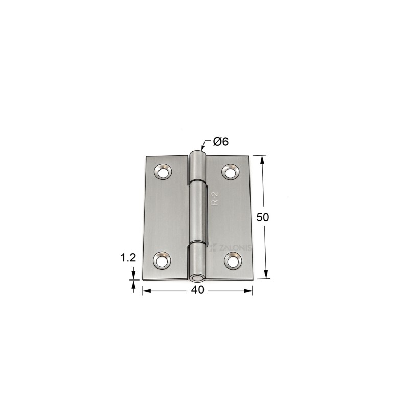 FLAT HINGE / INOX 201 / 50x40x1.2 mm