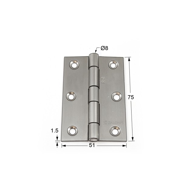 FLAT HINGE / INOX 201 / 75x51x1.5 mm