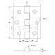 REINFORCED FLAT HINGE / INOX 201 / 89x89x2.5 mm