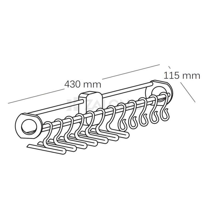 ΓΡΑΒΑΤΟΘΗΚΗ ΖΩΝΟΘΗΚΗ ΣΥΡOΜΕΝΗ 43x11.5 mm / ΧΡΩΜΙΟ-ΓΚΡΙ