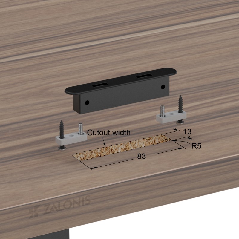 ΧΩΝΕΥΤΟΣ ΦΟΡΤΙΣΤΗΣ USB 83x13 / ΜΑΥΡΟ / ΜΕ 2 ΘΥΡΕΣ USB