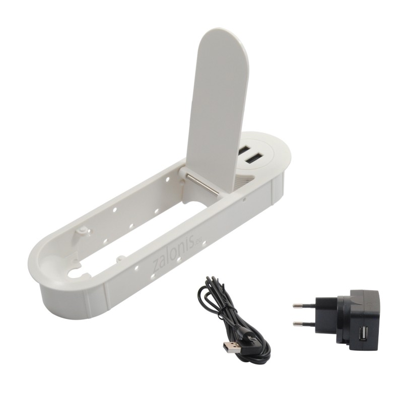 ΤΑΠΑ ΚΑΛΩΔΙΩΝ ΟΒΑΛ ΜΕ ΚΑΠΑΚΙ / 2 USB /  ΛΕΥΚΟ ΤΑΠΕΣ ΚΑΛΩΔΙΩΝ - ΠΟΛΥΜΠΡΙΖΑ