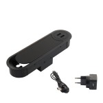 ΤΑΠΑ ΚΑΛΩΔΙΩΝ ΟΒΑΛ ΜΕ ΚΑΠΑΚΙ / 2 USB / 1 ΠΡΙΖΑ / ΜΑΥΡΗ