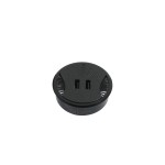ΤΑΠΑ ΚΑΛΩΔΙΩΝ ΣΤΡΟΓΓΥΛΗ Φ.60 / ΜΑΥΡΟ / ΜΕ 2 ΘΥΡΕΣ USB