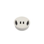 ΤΑΠΑ ΚΑΛΩΔΙΩΝ ΣΤΡΟΓΓΥΛΗ Φ.60 / ΛΕΥΚΟ / ΜΕ 2 ΘΥΡΕΣ USB