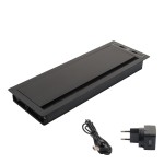 ΤΑΠΑ ΤΕΤΡΑΓΩΝΗ ΚΑΛΩΔΙΩΝ 29.8x11.6 / 2 ΘΥΡΕΣ USB / ΜΑΥΡΟ ΜΑΤ