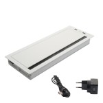 ΤΑΠΑ ΤΕΤΡΑΓΩΝΗ ΚΑΛΩΔΙΩΝ 29.8x11.6 / 2 ΘΥΡΕΣ USB / ΛΕΥΚΟ ΜΑΤ