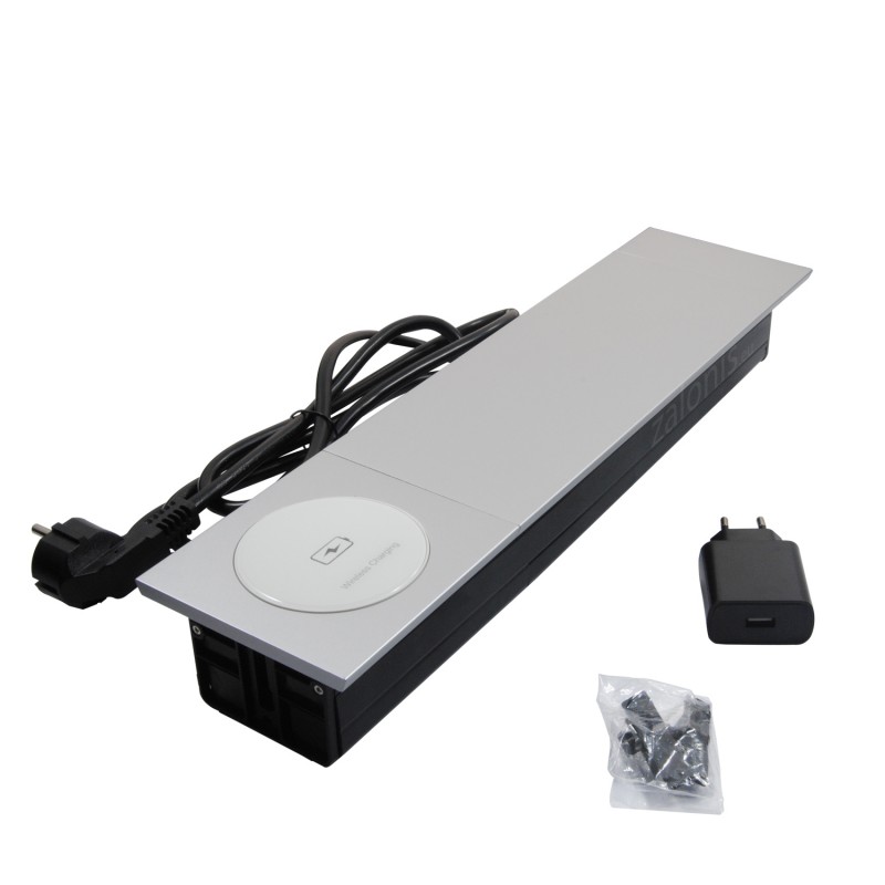 ΤΕΤΡΑΓΩΝΟ ΠΟΛΥΜΠΡΙΖΟ ΓΡΑΦΕΙΟΥ / WIRELESS CHARGER / ΑΛΟΥΜ ΜΑΤ ΤΑΠΕΣ ΚΑΛΩΔΙΩΝ - ΠΟΛΥΜΠΡΙΖΑ
