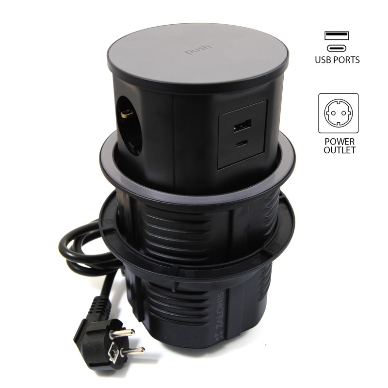 ΑΝΑΔΥΟΜΕΝΟ ΠΟΛΥΜΠΡΙΖΟ POP-UP / D.135 / 3ΠΡΙΖΕΣ + 2USB ΤΑΠΕΣ ΚΑΛΩΔΙΩΝ - ΠΟΛΥΜΠΡΙΖΑ